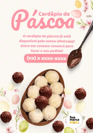 Cardápio de Páscoa Editável para Divulgar seu Negócio