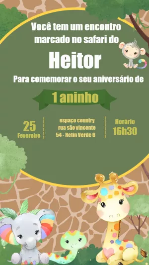 Safari Birthday Invitation – Static – Gisele