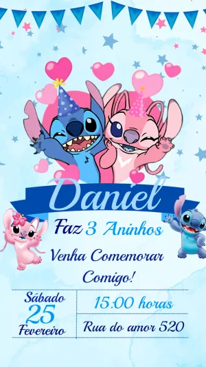 Invitación de cumpleaños Stitch – Estático – Ariane