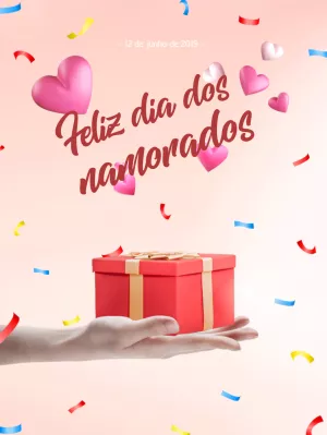 Post Dia dos Namorados com Presente para Editar Online