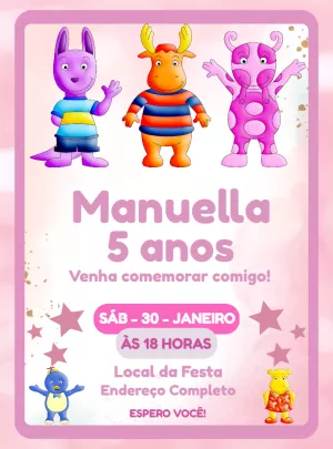 Convite de Aniversário Backyardigans para Editar Online