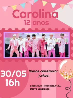 Invitation d'anniversaire KPop Demon Hunters – Statique – Bella Liz Convites
