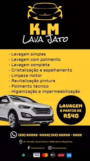 Flyer Editável para Lava Jato: Crie o Seu Online