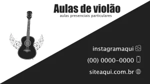 Cartão de Visita Aulas de Violão para Editar Online