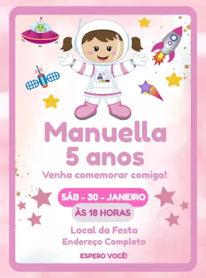 Invito di compleanno Astronauta – Statico – Decore Arte