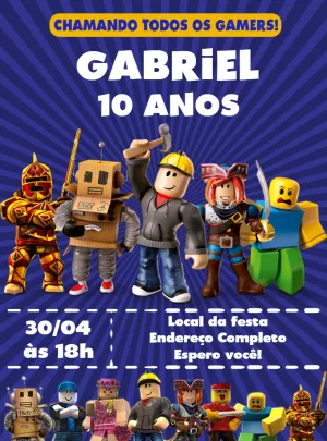 Invito di compleanno Roblox – Statico – Decore Arte