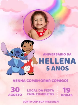 Invitación de cumpleaños Stitch – Estático – Jonathan Fiuza