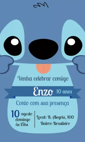 Invitación de cumpleaños Stitch – Estático – Julia B