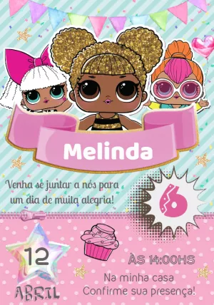 Convite de Aniversário LOL Surprise para Editar Online
