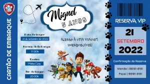 Invito di compleanno Paw Patrol – Statico – Wolf Designer