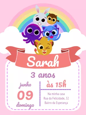 Invitación de cumpleaños Bolofofos – Estático – Pedro Henrique