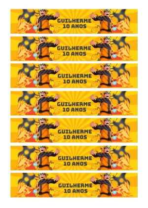 Rótulo de Garrafa Festa Naruto para Editar Online