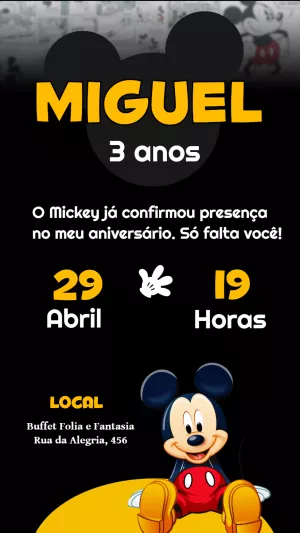Mickey Mouse Birthday Invitation – Static – Felicity Artes