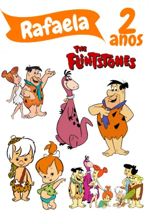 Topo de Bolo Os Flintstones com Personagens para Editar