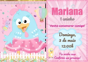 Galinha Pintadinha Birthday Invitation – Static – Cindy