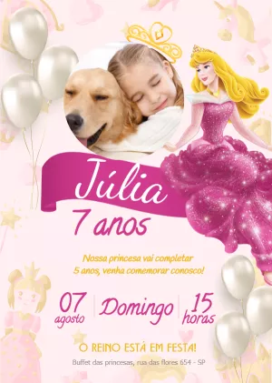 Invitación de cumpleaños Princesas – Estático – Myanne Figueiredo