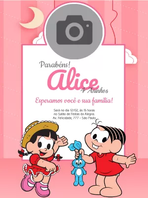 Invitation d'anniversaire Turma da Mônica – Statique – Wolf Designer