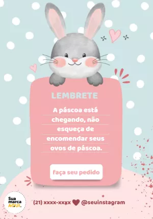 Lembrete de Páscoa com Coelho Fofo para Editar Online