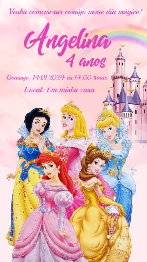 Invito di compleanno Principesse – Statico – Laiane