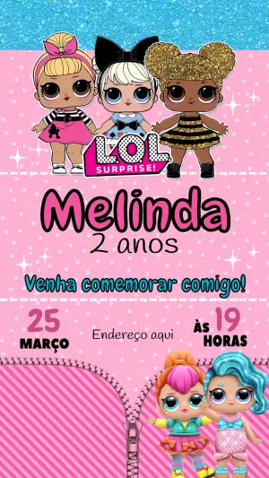 Convite de Aniversário LOL Surprise com Bonecas para Editar
