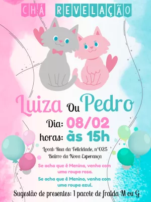 Gender Reveal Invitation – Static – Pedro Henrique