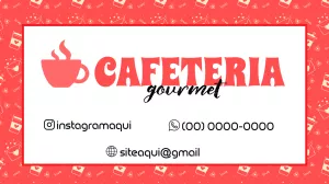 Cartão de Visita Cafeteria Gourmet para Editar Online