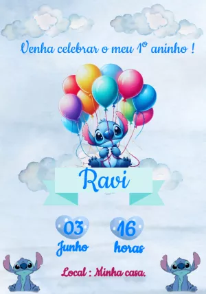 Stitch Birthday Invitation – Static – Priscila
