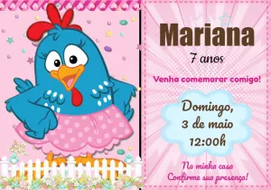 Galinha Pintadinha Birthday Invitation – Static – Cindy