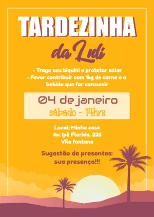Convite de Aniversário Tardezinha Editável Online