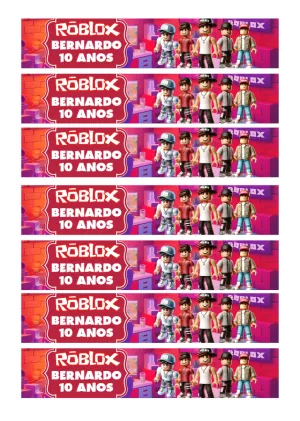 Rótulo para Garrafa Festa Roblox para Editar Online