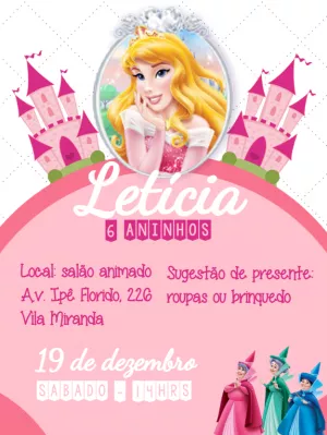 Invitación de cumpleaños Princesas – Estático – ig: @illustragio