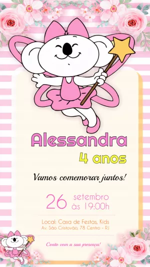 Convite de Aniversário Lilica Ripilica Fada para Editar Online
