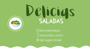 Cartão de Visita Saladas e Comida Saudável para Editar Online