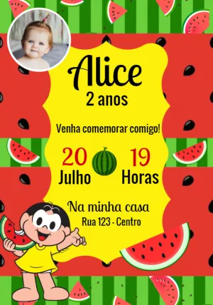 Convite Aniversário Magali com Foto para Editar Online