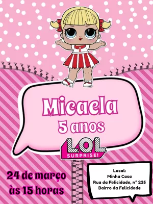 Convite de Aniversário LOL Surprise para Editar Online