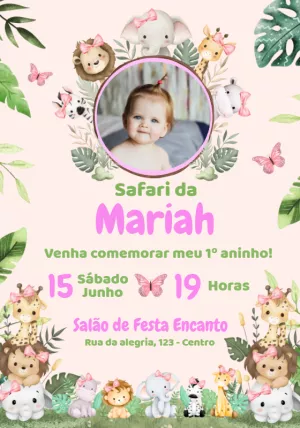 Safari Birthday Invitation – Static – Convites e Artes Digitais