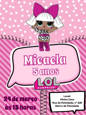 Convite de Aniversário LOL Surprise para Editar Online
