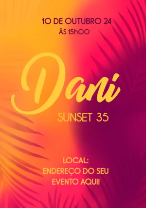 Convite de Aniversário Tardezinha para Editar Online