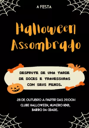 Convite de Halloween Assombrado com Abóbora para Editar Online