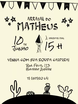 Invitación de Festa Junina – Estático – Yumi
