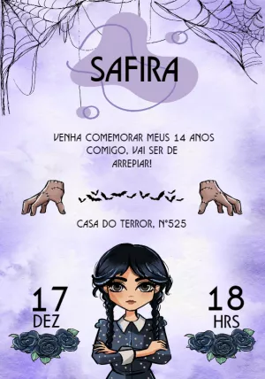 Invito di compleanno Mercoledì – Statico – Convites Personalizados