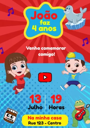 Convite de Aniversário Luccas Neto Editável Online