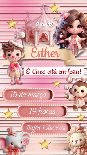 Circus Birthday Invitation – Static – Felicity Artes