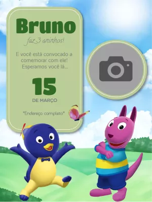 Convite de Aniversário Backyardigans com Foto para Editar