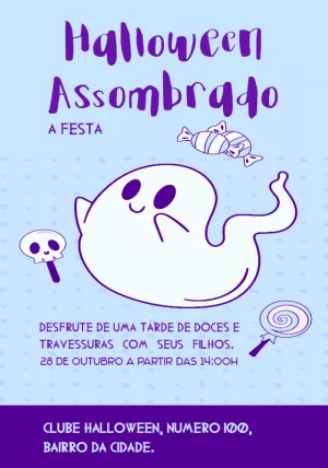Convite de Halloween Assombrado com Fantasma para Editar Online