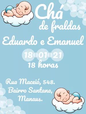 Invito baby shower – Statico – Déborah Olimpio Garcia