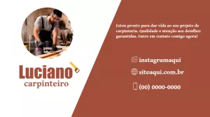 Cartão de Visita Carpinteiro Profissional para Editar Online