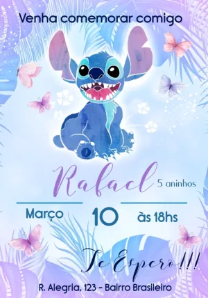 Invitación de cumpleaños Stitch – Estático – Julia B