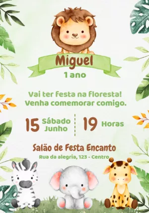 Safari Birthday Invitation – Static – Convites e Artes Digitais