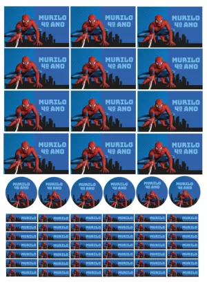 Etiqueta Escolar Homem Aranha para Editar e Imprimir Online